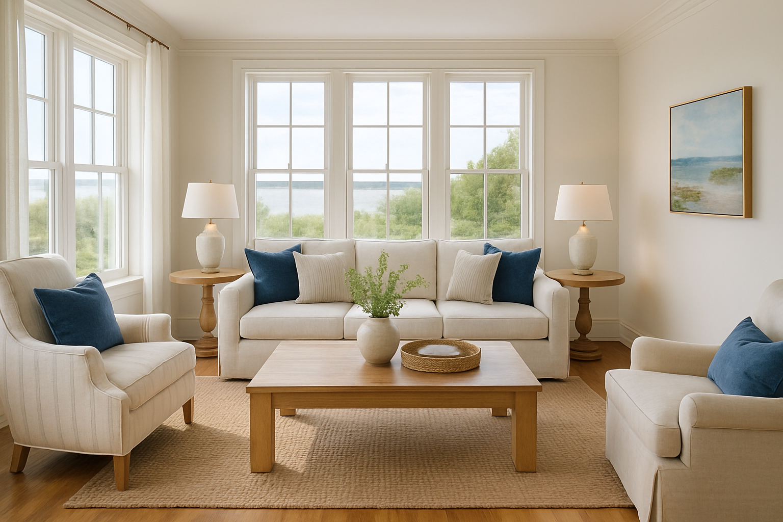 Bright coastal Virginia living room